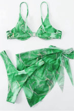 Load image into Gallery viewer, Green Marble 3pcs Bathing Suit