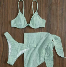Load image into Gallery viewer, Light Mint 3pcs Bathing Suit