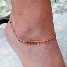 Load image into Gallery viewer, Burgundy and Gold Anklet
