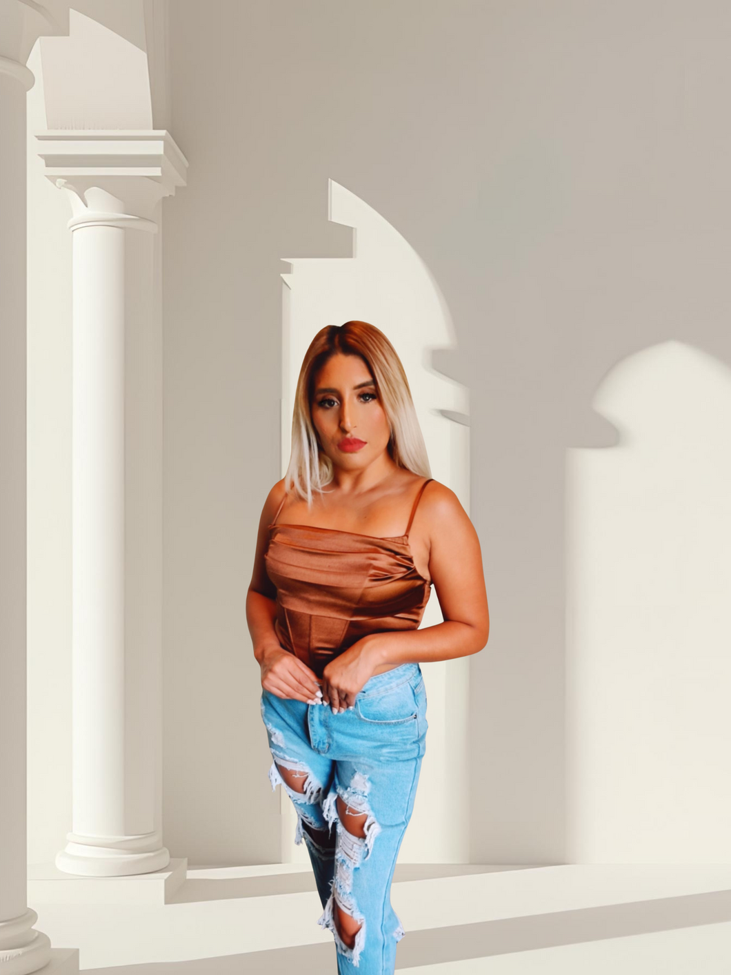 Satin Bustier Crop Top