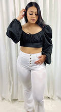 Load image into Gallery viewer, Puffy Black Crop top

