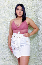 Load image into Gallery viewer, White High-Waisted Tie Skirt
