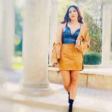 Load image into Gallery viewer, Side slits Suede Skirt
